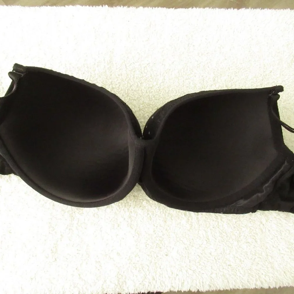 Torrid Curve Bra 40DD Black Blue Polka Dot Underwire Padded Plus Size - Picture 2 of 8